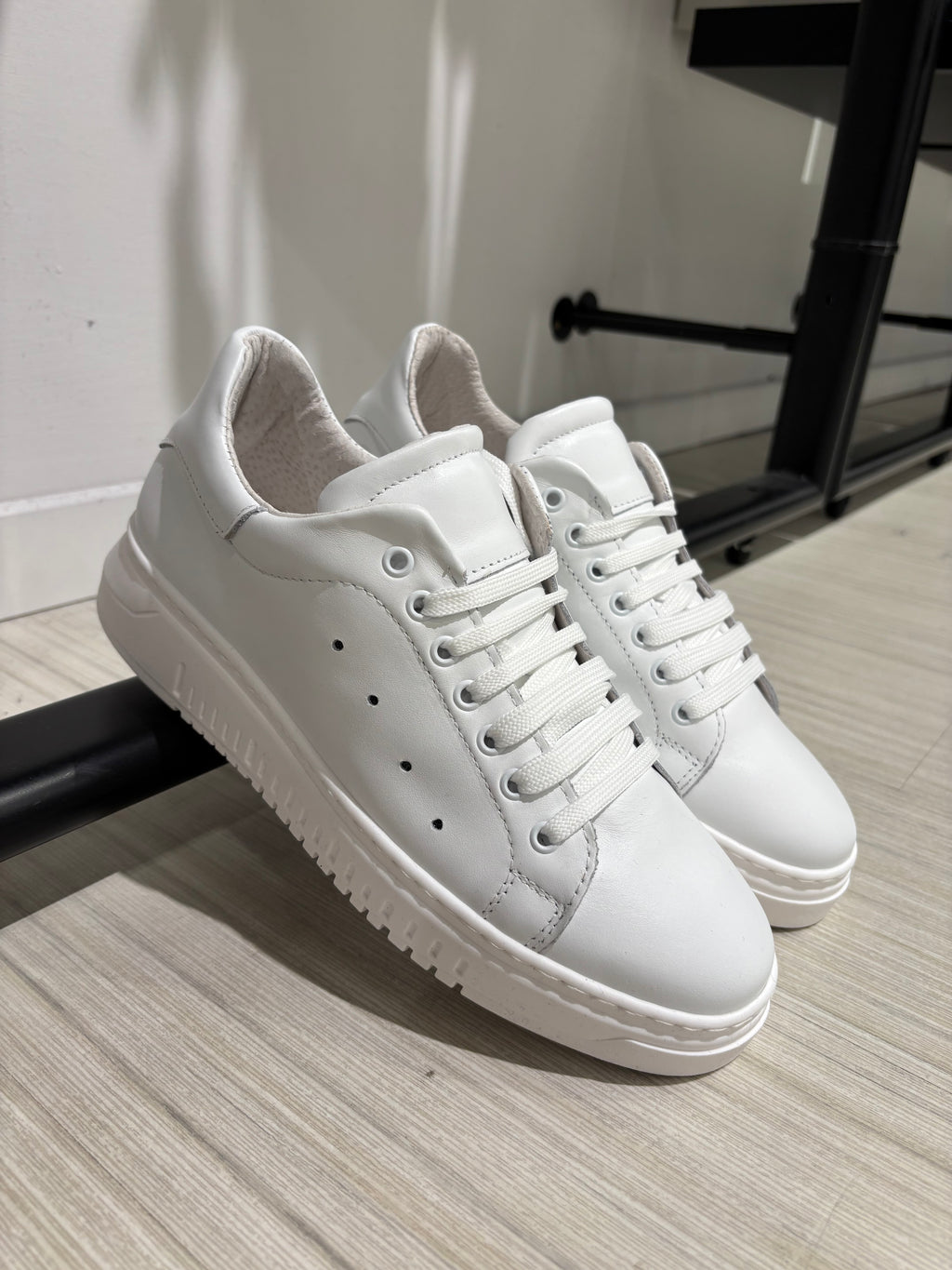 SNEAKERS PELLE FONDO ARMY TOTAL WHITE