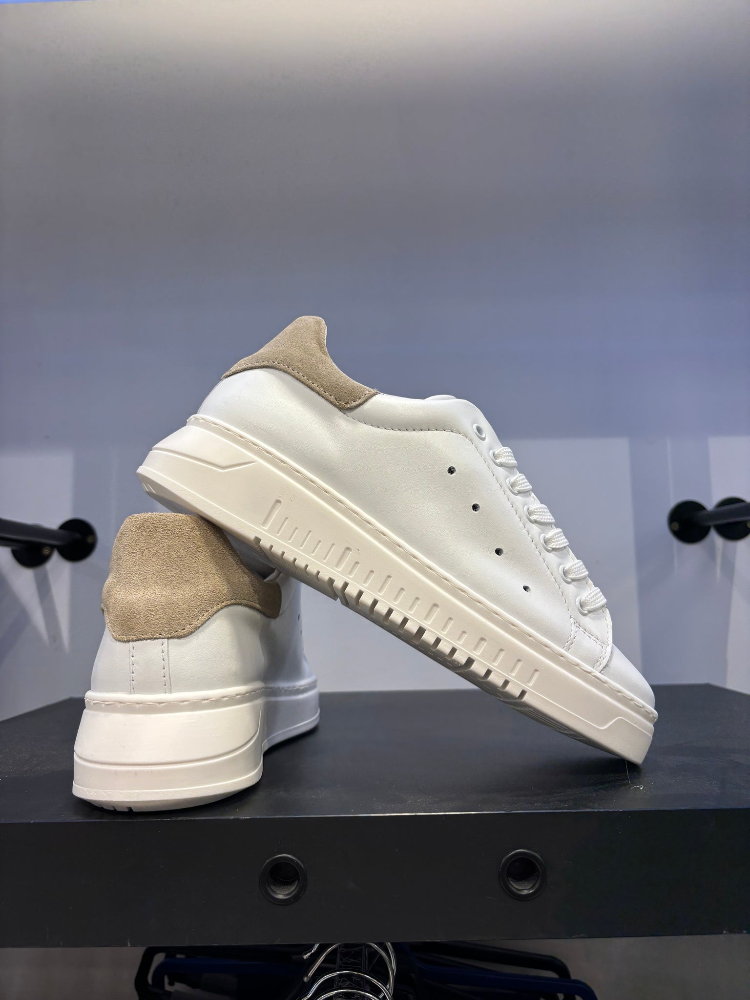SNEAKERS PELLE FONDO ARMY BAFFO BEIGE