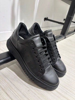 SNEAKERS PELLE FONDO ARMY TOTAL BLACK