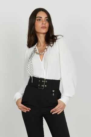 RELISH BODY BRIDGER SCOLLO INCROCIO CON CATENA FOULARD