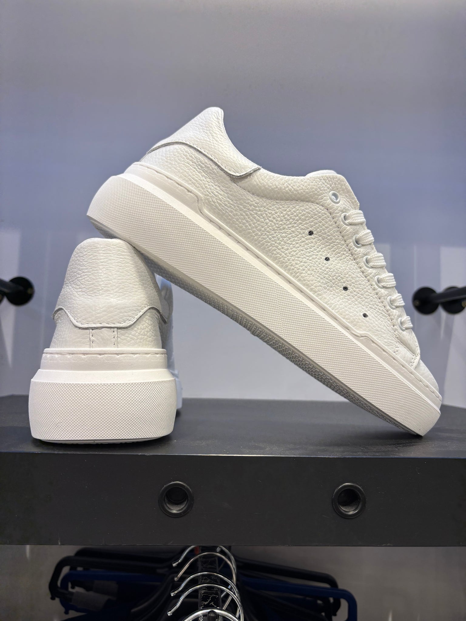 SNEAKERS PELLE BOTTOLATO FONDO BOMBATO WHITE