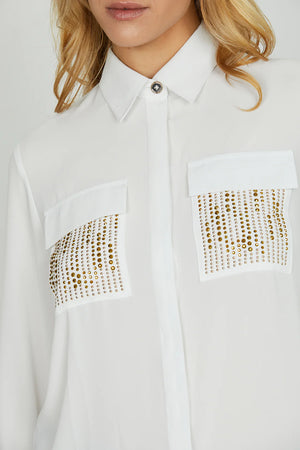 RELISH CAMICIA JUWELL STRASS E BORCHIE