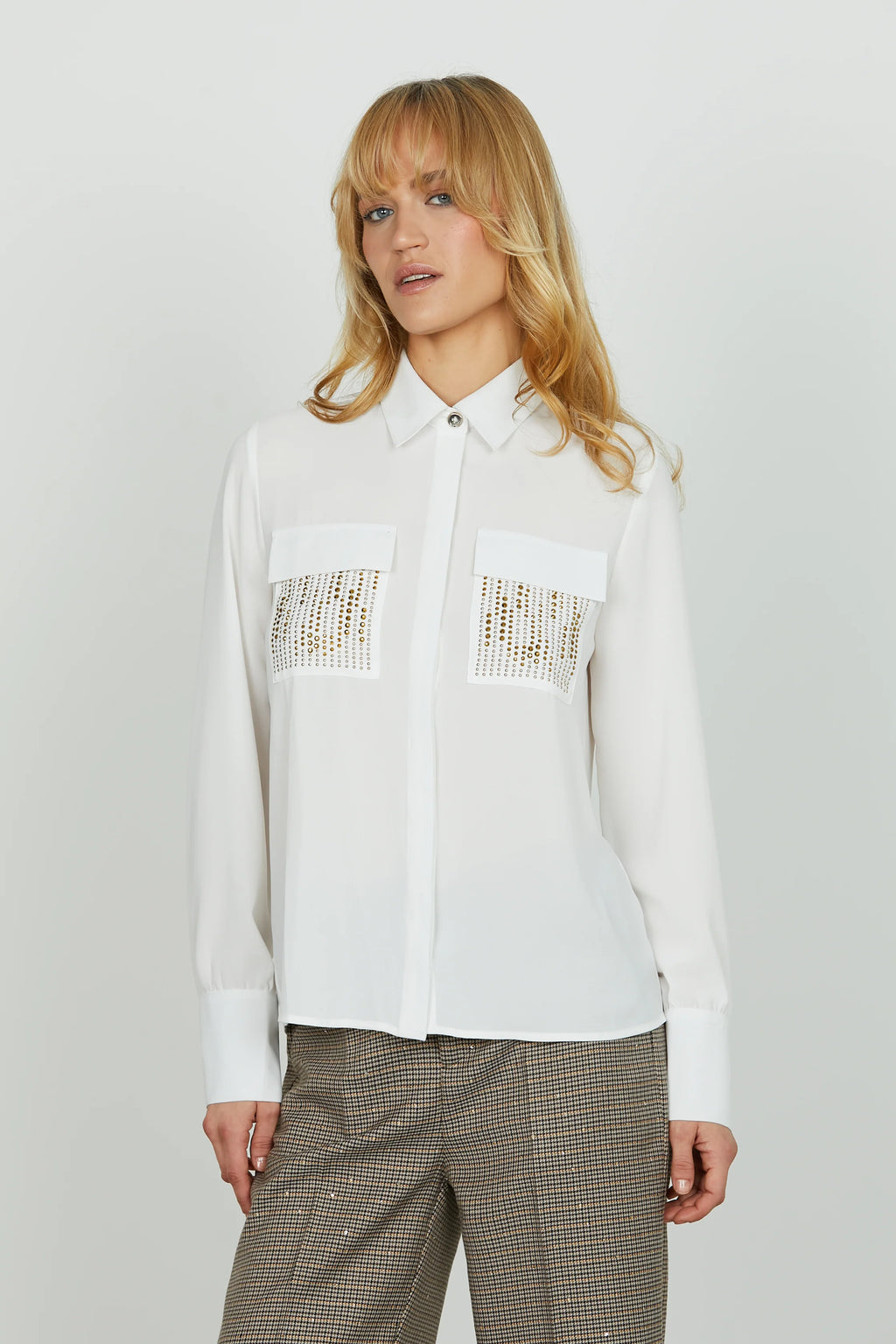 RELISH CAMICIA JUWELL STRASS E BORCHIE