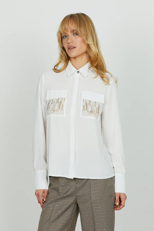 RELISH CAMICIA JUWELL STRASS E BORCHIE
