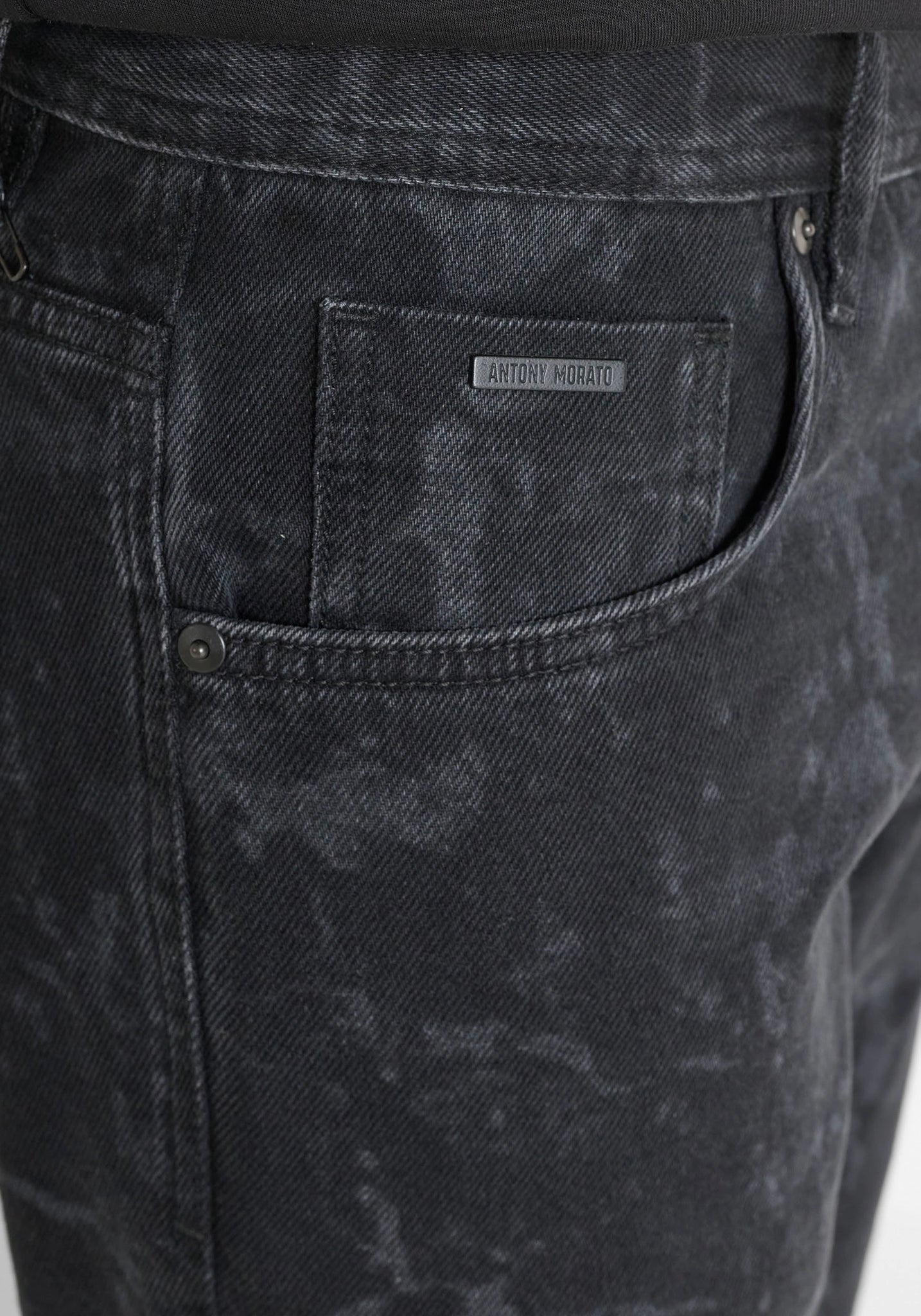 ANTONY MORATO JEANS STRAIGHT FIT IN DENIM NERO LAVORATO 2500284