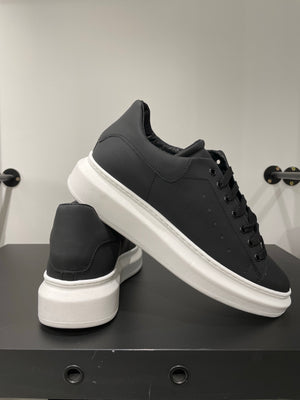 SNEAKERS VERA PELLE FONDO BOMBATO BLACK